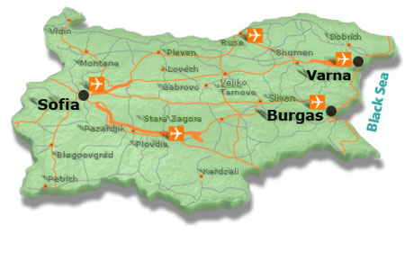 نقشه بلغارستان صوفیا و وارنا