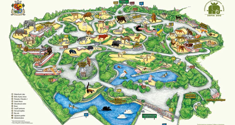 نقشه باغ وحش صوفیا بلغارستان