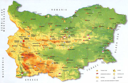 نقشه بلغارستان شهر صوفیا