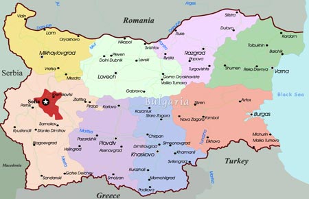 نقشه بلغارستان