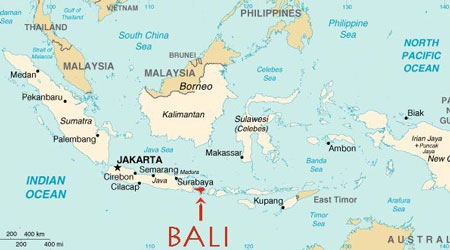 نقشه کشور اندونزی و جزیره بالی